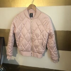 Pink silk women’s bomber jacket. Great condition.